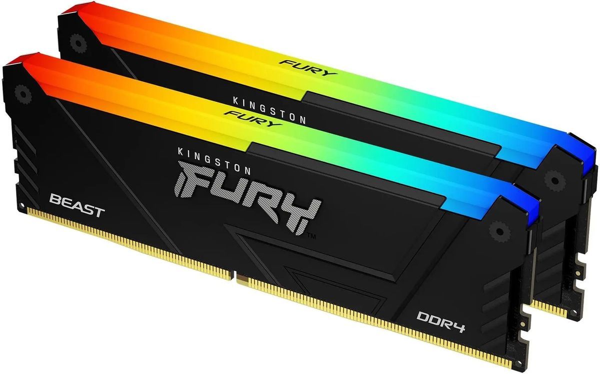 Модуль памяти Kingston FURY Beast Black RGB DDR4 32GB— фото №1