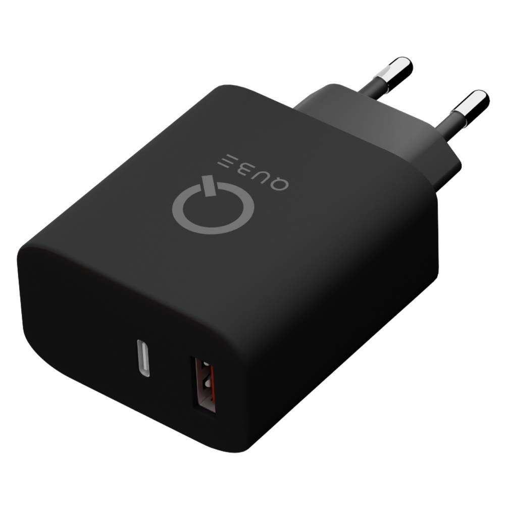 Зарядное устройство сетевое QUB GAN 65W, USB-C PD+ USB-A QC, 65Вт, черный— фото №3