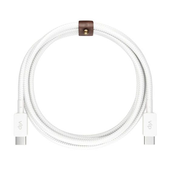 Кабель VLP Nylon Cable USB-C / USB-C, 3A, Вт  2м, белый— фото №0