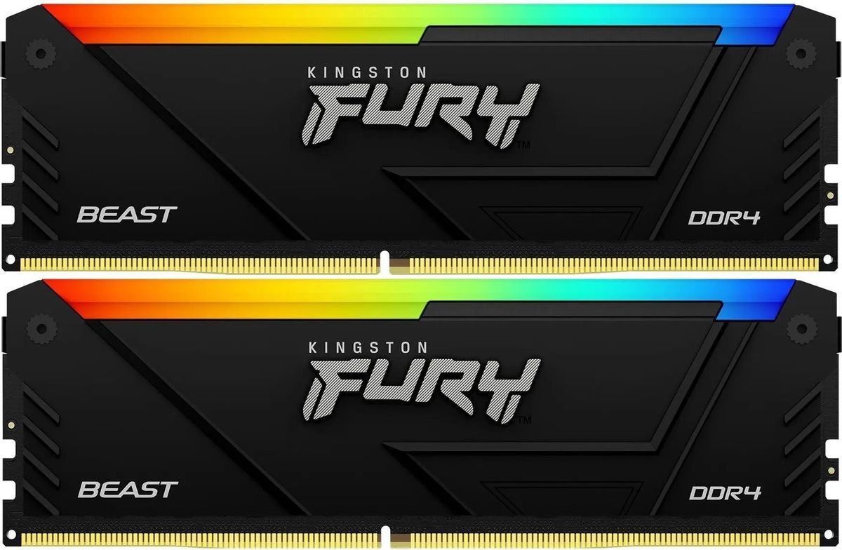 Модуль памяти Kingston FURY Beast Black RGB DDR4 32GB— фото №0