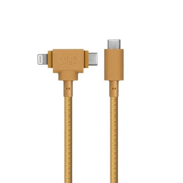 Кабель Native Union USB-C / USB-C + Lighting, 1,8м, крафт— фото №1