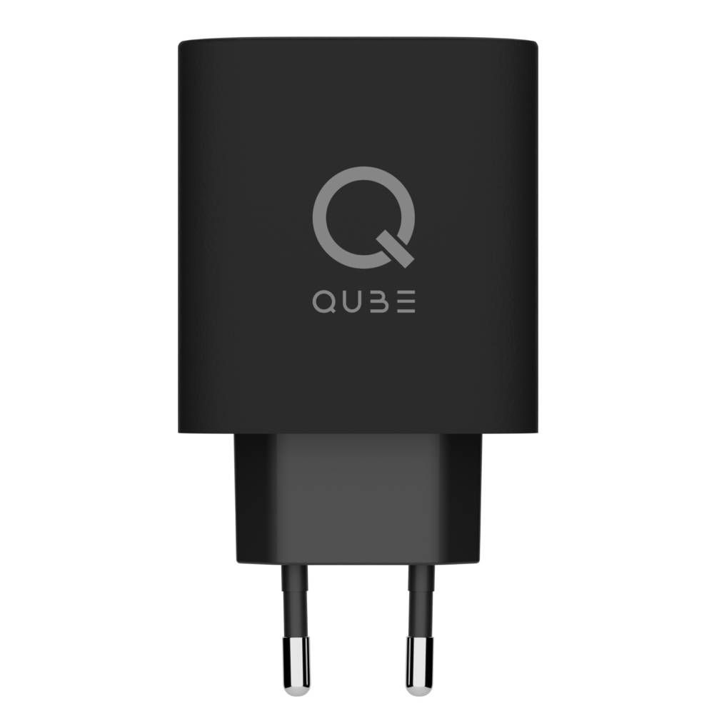 Зарядное устройство сетевое QUB GAN 65W, USB-C PD+ USB-A QC, 65Вт, черный— фото №2