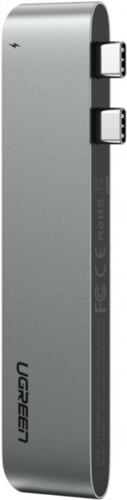 Адаптер мультипортовый UGreen CM251 5 в 1, серый— фото №3