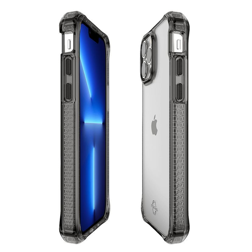 Чехол-накладка Itskins Hybrid Clear для iPhone 13 Pro, поликарбонат, черный— фото №3