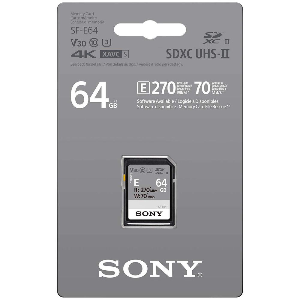 Карта памяти SDXC Sony серии SF-E, 64GB— фото №1