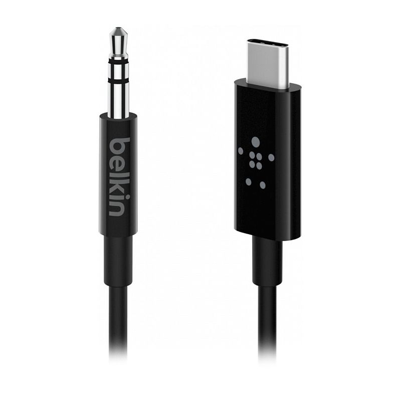 Кабель Belkin RockStar 3.5mm/USB-C 1.6m mini-jack 3.5 mm / USB-C, 1,6м, черный— фото №1