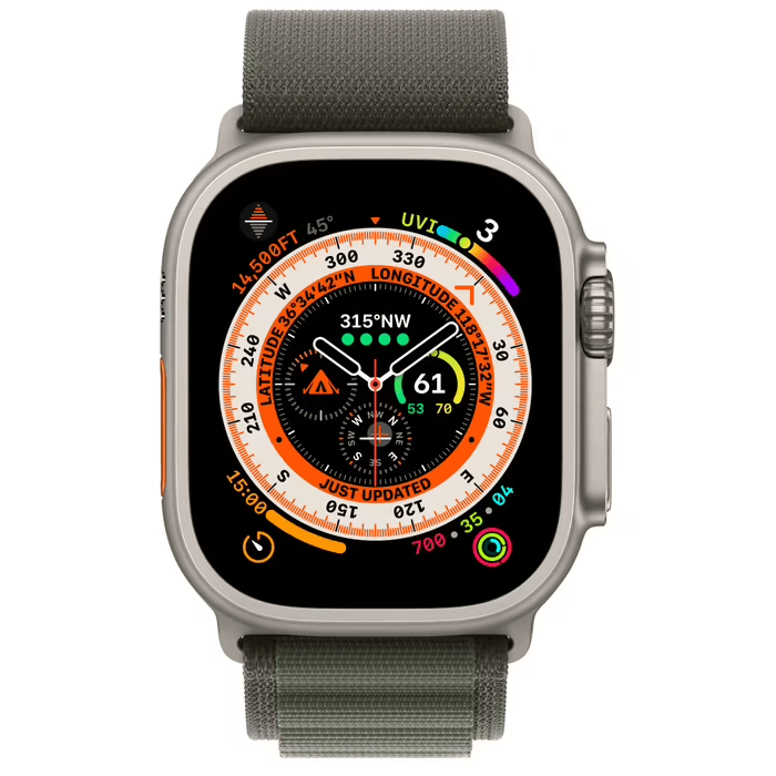 Apple Watch Ultra GPS + Cellular 49mm (ремешок Alpine Loop зеленый, IP6X)— фото №1