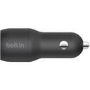 Зарядное устройство автомобильное Belkin Dual USB-A, 24Вт, черный— фото №1