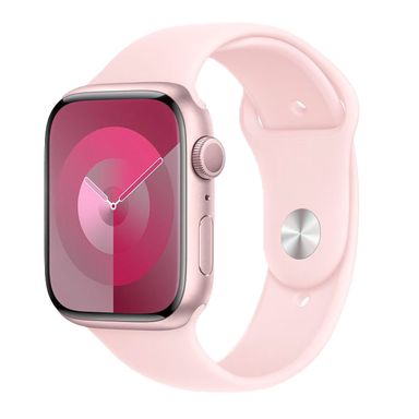 Apple Watch Series 9 + Cellular  (корпус - розовый, 45mm спортивный ремешок розовый)