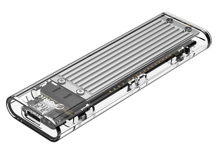 Корпус для SSD Orico TCM2-C3, серебристый+прозрачный— фото №0