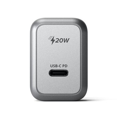 Зарядное устройство сетевое Satechi USB-C PD Wall Charger, 20Вт, серый космос— фото №0