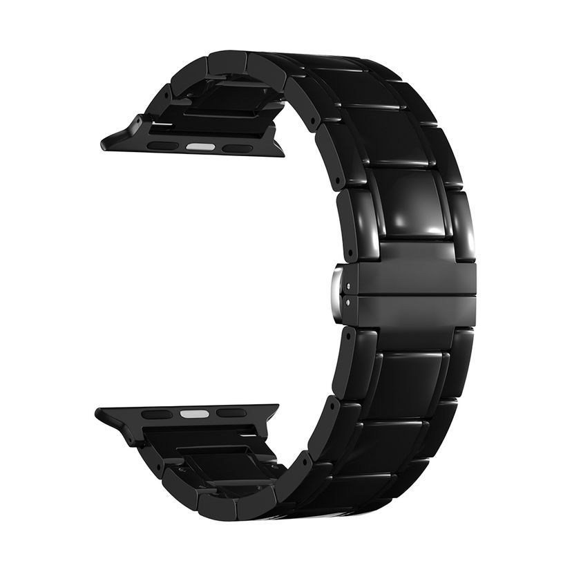 Ремешок Lyambda LIBERTAS для Apple Watch 45mm, Керамика, черный— фото №0