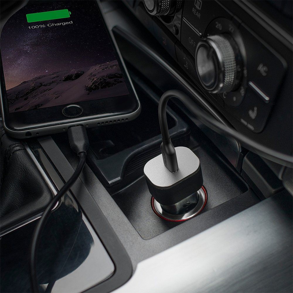 Зарядное устройство автомобильное Deppa Type-C, Power Delivery, 18Вт, черный— фото №2
