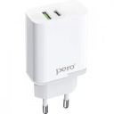Зарядное устройство сетевое PERO TC05 PD, 18Вт, белый— фото №0