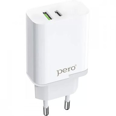 Зарядное устройство сетевое PERO TC05 PD, 18Вт, белый