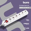 Сетевой фильтр Buro 600SH-1.8-UPS-W 1.8м (6 розеток) белый— фото №1