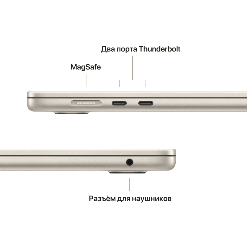 2023 Apple MacBook Air 15.3″ сияющая звезда (Apple M2, 8Gb, SSD 256Gb, M2 (10 GPU))— фото №6