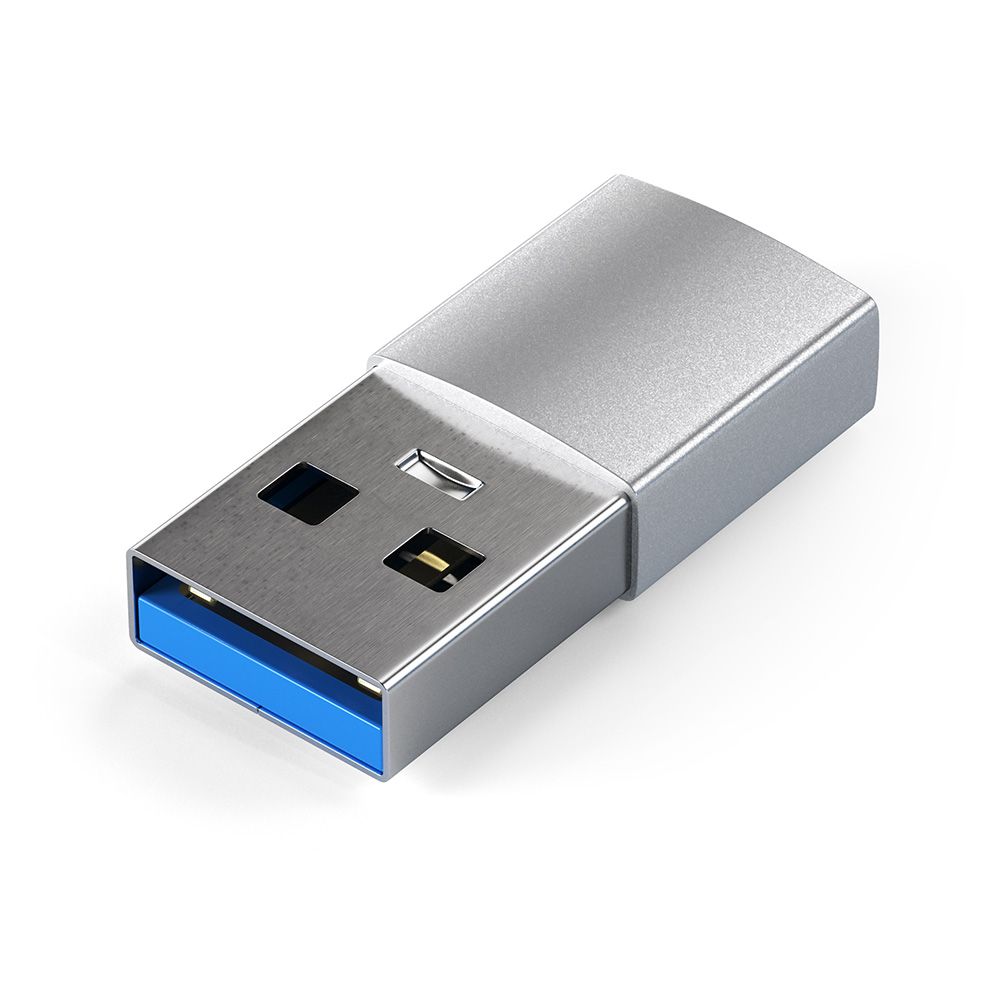 Адаптер Satechi USB Type-A to Type-C Adapter USB / USB-C, серебристый— фото №1