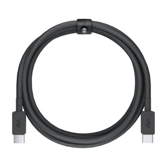 Кабель VLP Nylon Cable USB-C / USB-C, 3A, Вт  2м, черный— фото №0