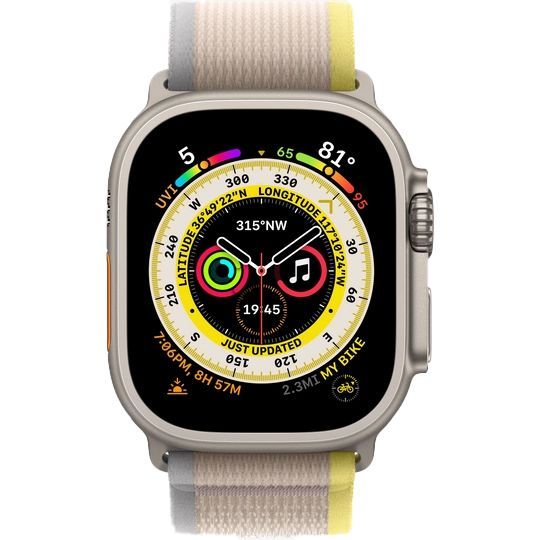 Apple Watch Ultra GPS + Cellular 49mm (ремешок Trail Loop желтый/бежевый, IP6X)— фото №1