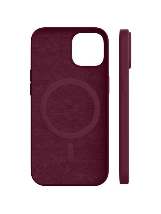 Чехол-накладка VLP Silicone case MagSafe для iPhone 14 Plus, силикон, марсала— фото №3