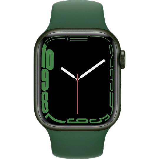 Apple Watch Series 7 GPS 45mm (корпус - зеленый, спортивный ремешок цвета зеленый клевер, IP67/WR50)— фото №11