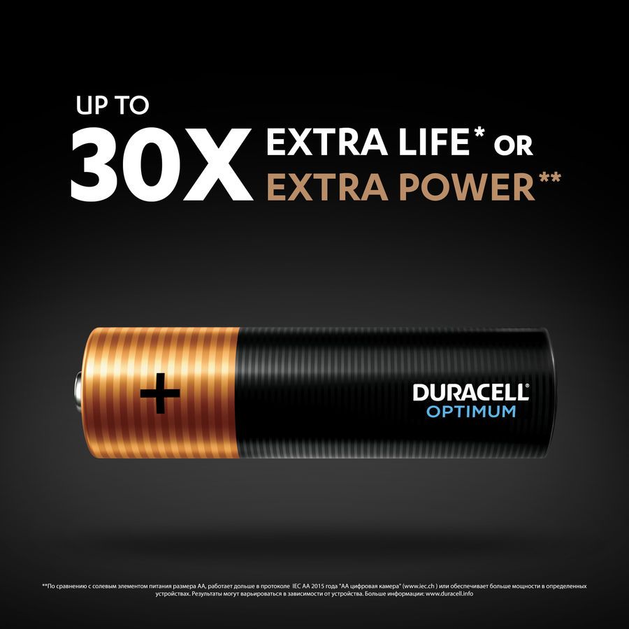 Батарейка Duracell Alkaline LR6 Optimum AA (10шт) блистер— фото №1