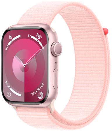 Apple Watch Series 9  (корпус - розовый, 41mm ремешок Sport Loop розовый)