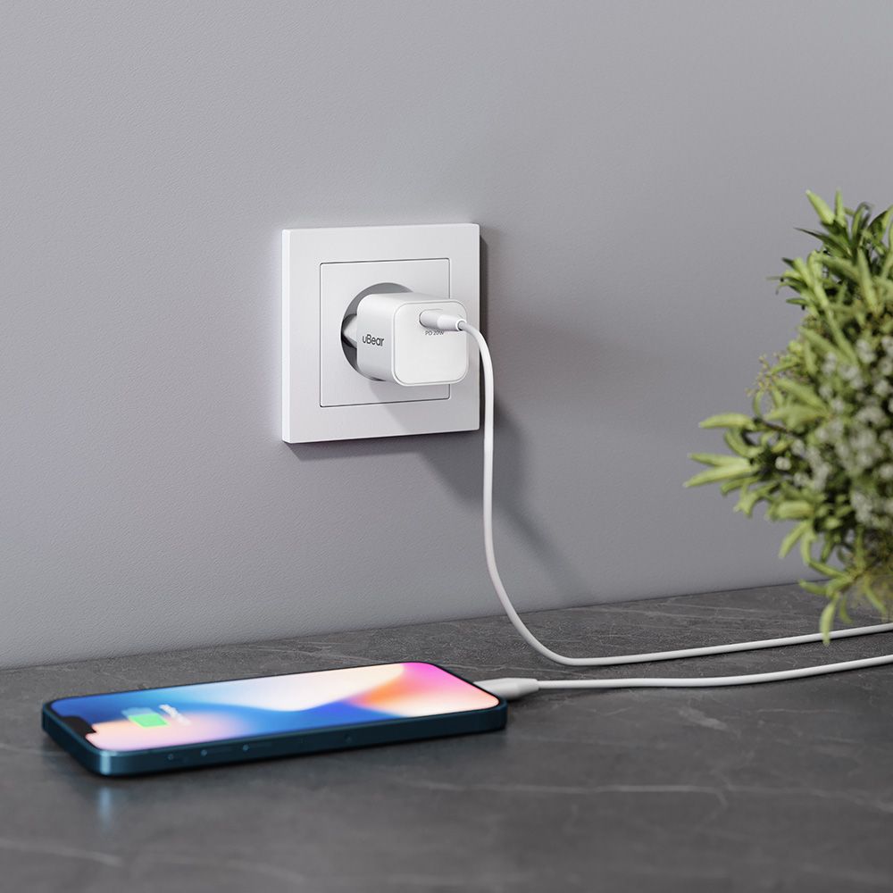 Зарядное устройство сетевое uBear Wall charger Select, 20Вт, белый— фото №2