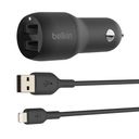 Зарядное устройство автомобильное Belkin Dual USB-A, 24Вт, черный— фото №0