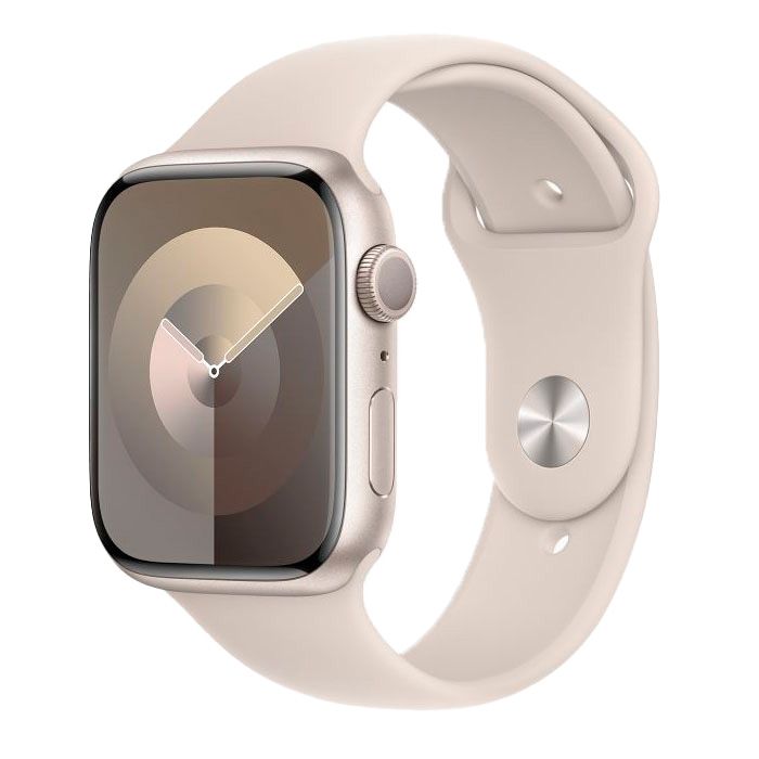 Apple Watch Series 9  (корпус - сияющая звезда, 45mm ремешок Sport Band сияющая звезда, размер M/L)— фото №0