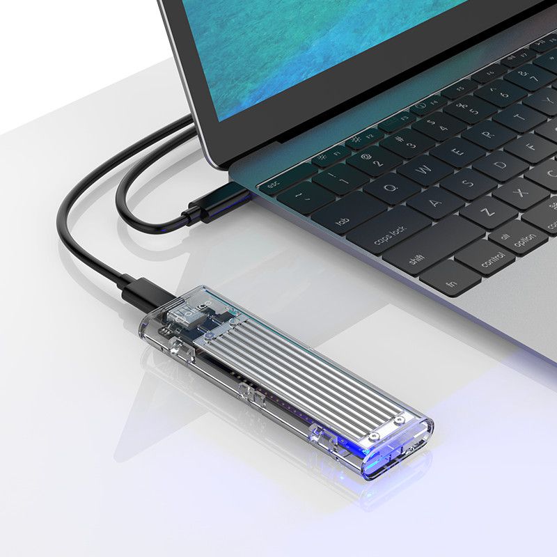 Корпус для SSD Orico TCM2-C3, серебристый+прозрачный— фото №2