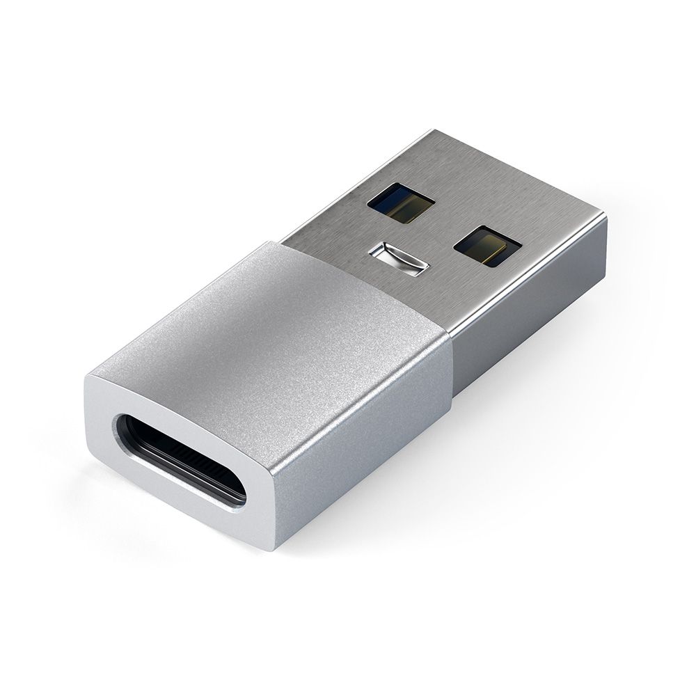 Адаптер Satechi USB Type-A to Type-C Adapter USB / USB-C, серебристый— фото №0
