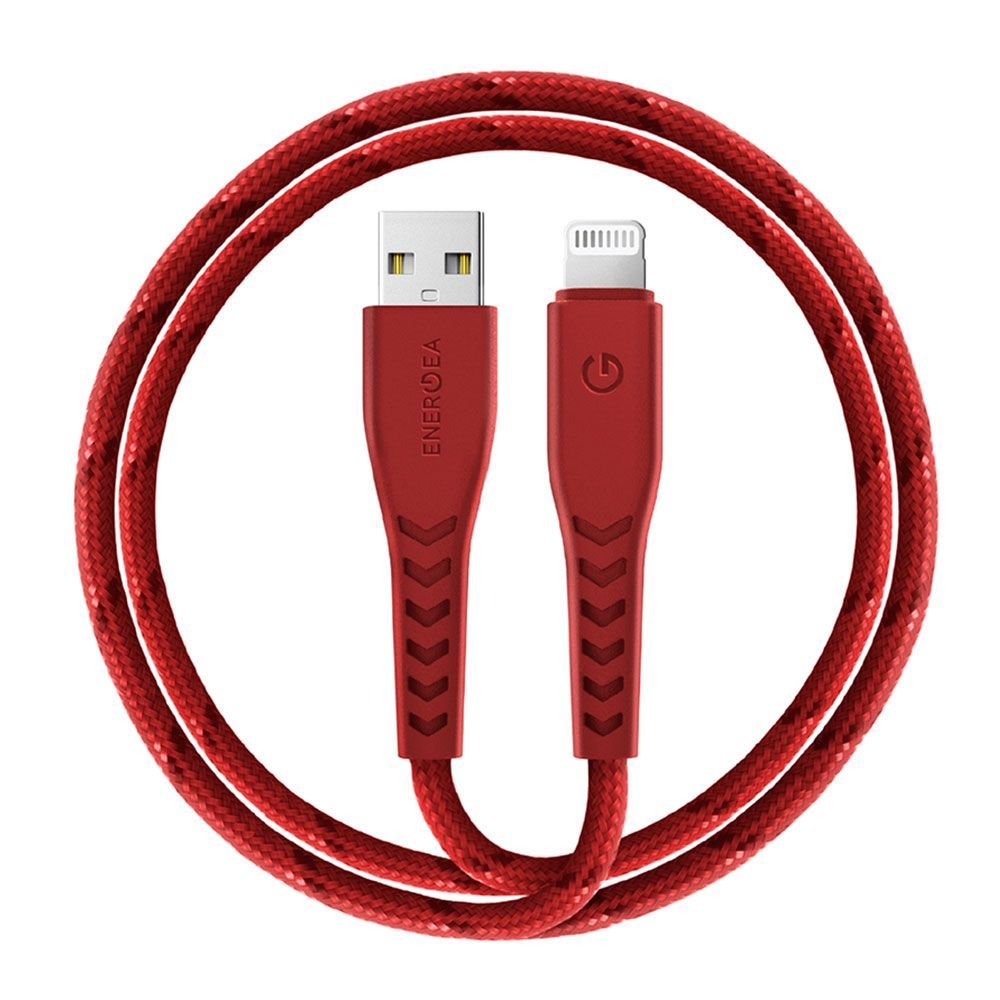Кабель EnergEA USB / Lightning, 1,5м, красный— фото №0
