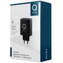 Зарядное устройство сетевое QUB GAN 65W, USB-C PD+ USB-A QC, 65Вт, черный— фото №4