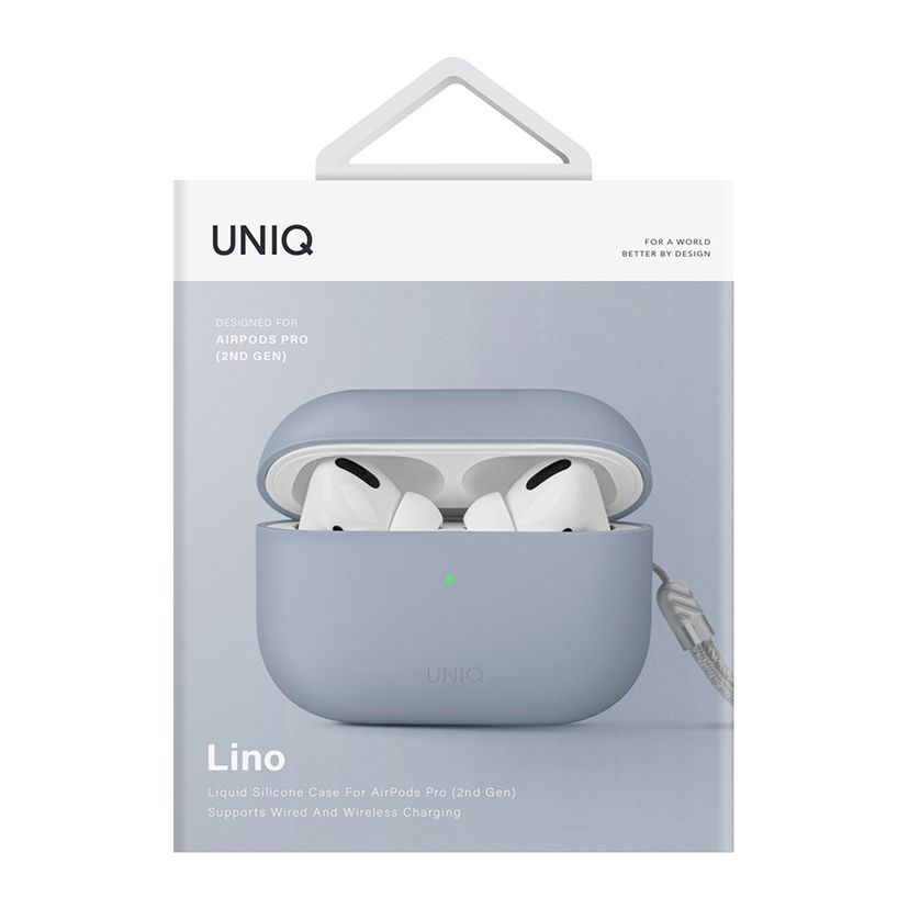 Чехол Uniq LINO синий, для AirPods Pro 2— фото №3