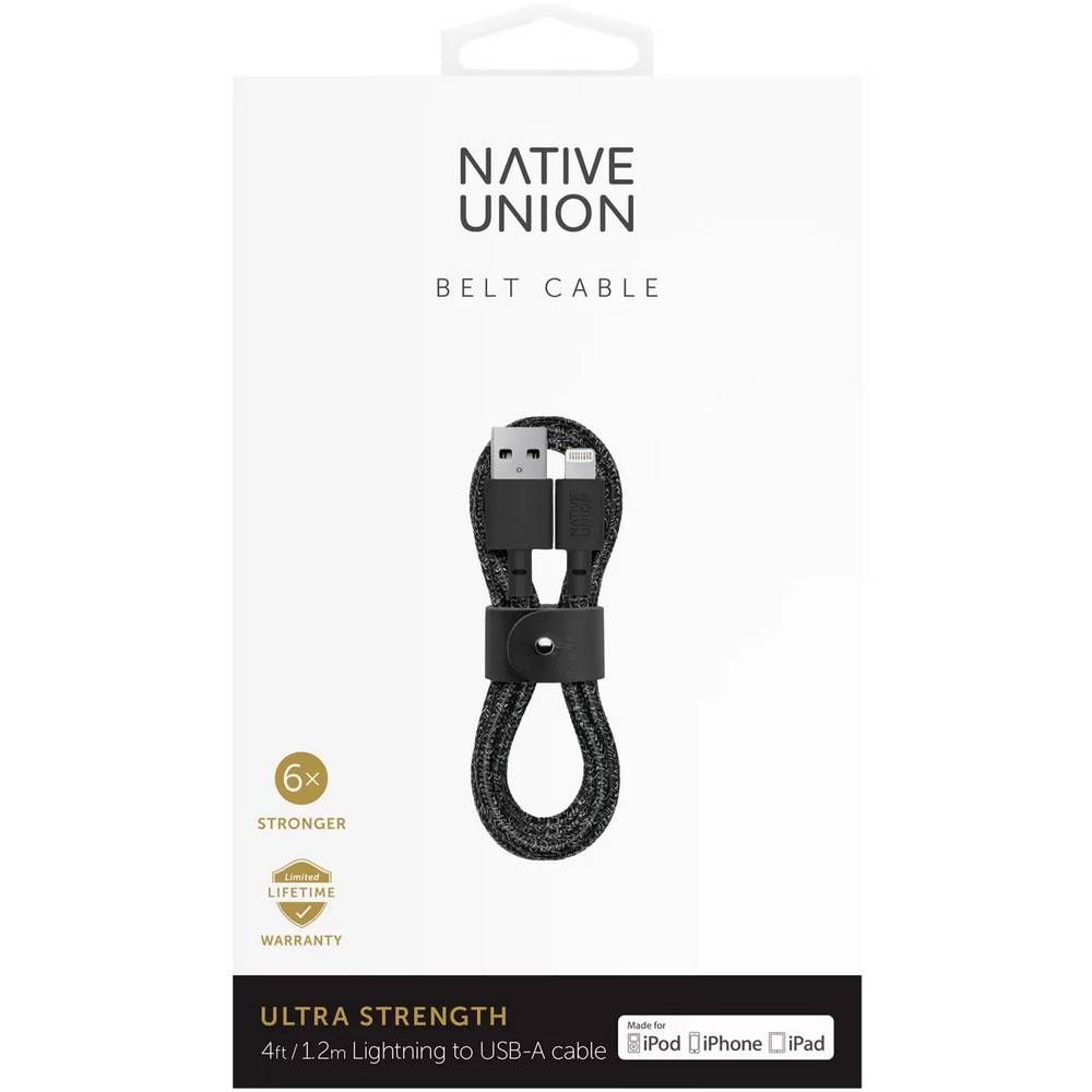 Кабель Native Union Belt Cable Cosmos Black USB / Lightning, 1,2м, черный— фото №1
