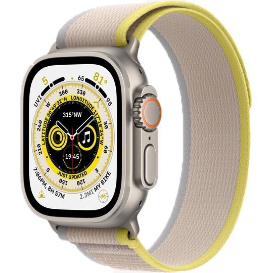 Apple Watch Ultra GPS + Cellular 49mm (ремешок Trail Loop желтый/бежевый, IP6X)— фото №0