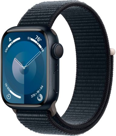 Apple Watch Series 9 + Cellular  (корпус - темная ночь, 41mm ремешок Sport Loop темная ночь)