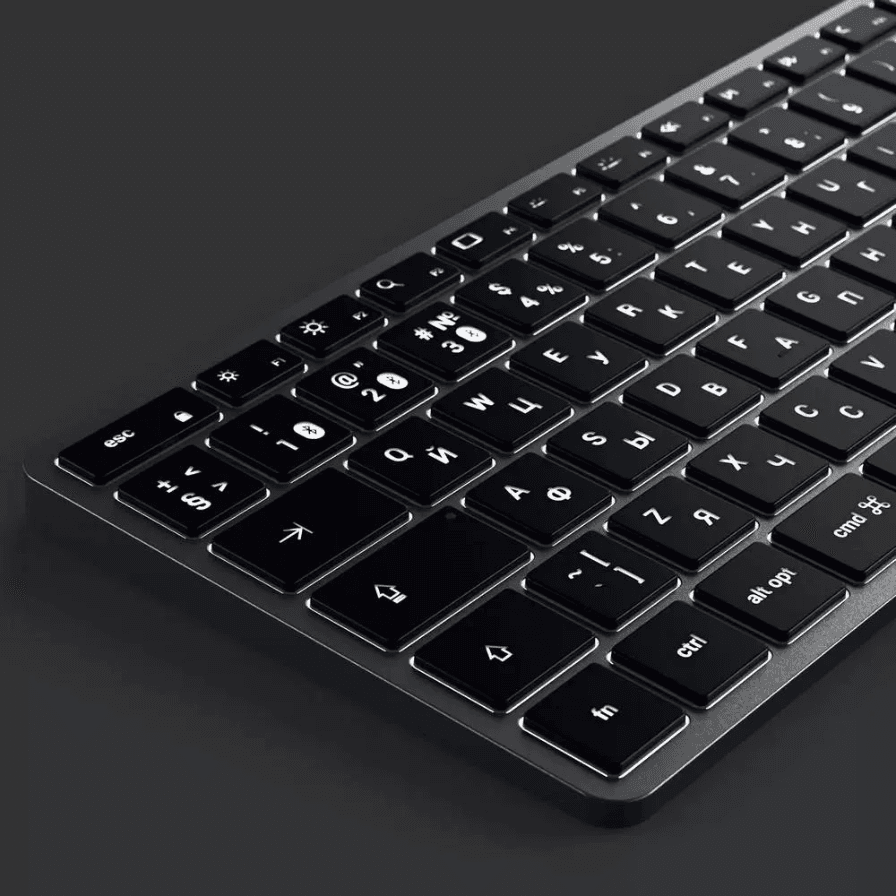 Клавиатура Satechi Slim X1 Bluetooth Backlit Keyboard, серый космос— фото №4