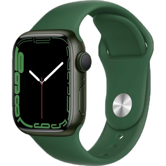 Apple Watch Series 7 GPS 45mm (корпус - зеленый, спортивный ремешок цвета зеленый клевер, IP67/WR50)— фото №10