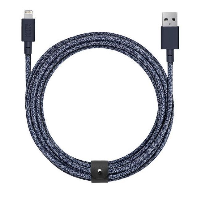 Кабель Native Union Belt Cable XL USB / Lightning, 3м, синий— фото №0