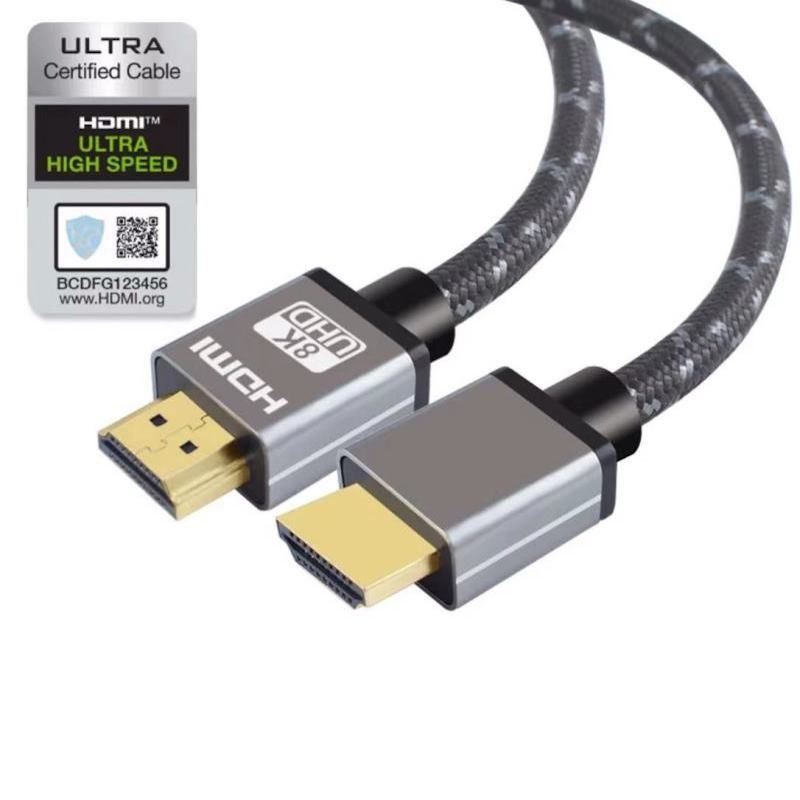 Кабель Mobiledata HDMI-HDMI V.2.1 8К, HDR в нейлоновой оплетке, 2 м HDMI / HDMI, 2м, серый— фото №3