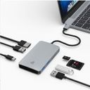 Адаптер мультипортовый uBear Link USB-C 7-in-1 Hub 7 в 1, серый— фото №1