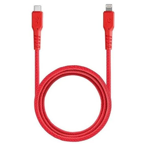 Кабель EnergEA USB-C / Lightning, 1,5м, красный— фото №0