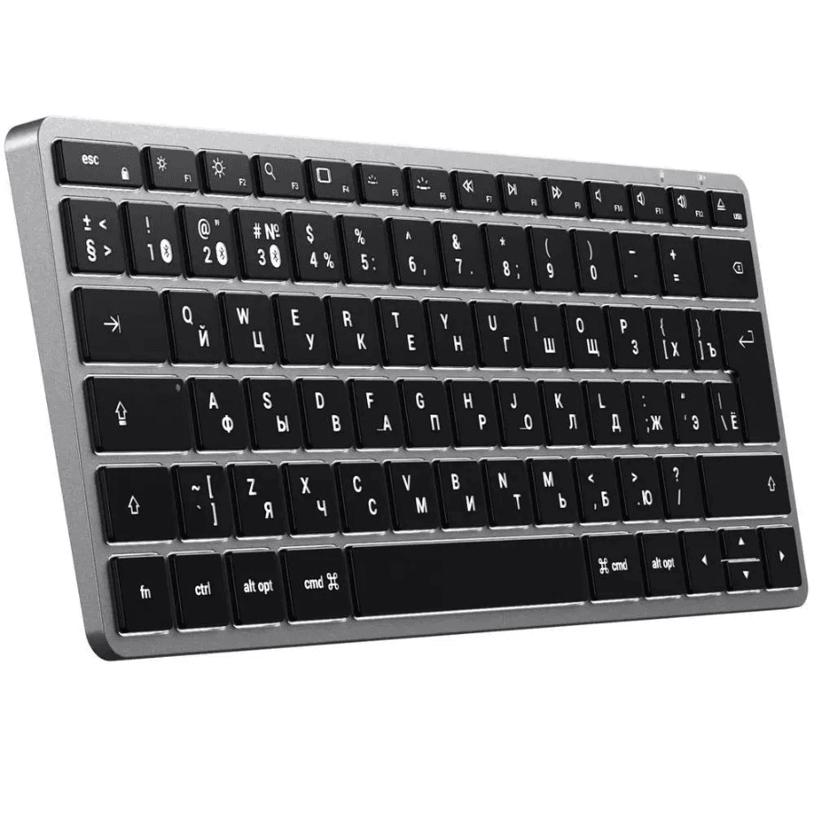Клавиатура Satechi Slim X1 Bluetooth Backlit Keyboard, серый космос— фото №3